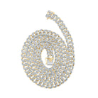 10kt Yellow Gold Men's Round Diamond Cuban Link Chain Necklace - 5 - 3/8 Cttw - Splendid Jewellery