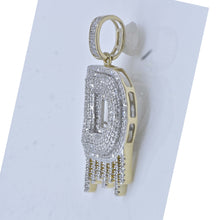 Load image into Gallery viewer, 10kt Yellow Gold Men's Round Diamond D Letter Charm Pendant 3/4 Cttw - A Captivating Statement Piece - Splendid Jewellery