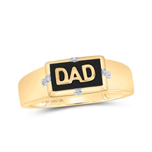 Load image into Gallery viewer, 10kt Yellow Gold Mens Round Diamond DAD Band Ring - A Timeless Tribute - Splendid Jewellery