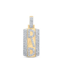 Load image into Gallery viewer, 10kt Yellow Gold Men's Round Diamond Dad Charm Pendant 1/3 Cttw - A Sparkling Tribute to Fatherhood - Splendid Jewellery