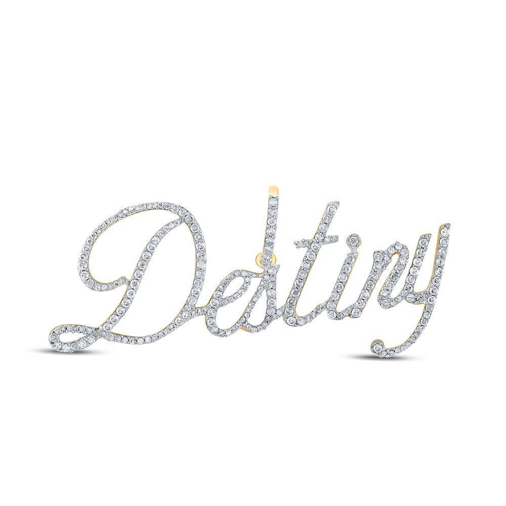 10kt Yellow Gold Men's Round Diamond Destiny Charm Pendant - 1 Cttw | Splendid Jewellery - Splendid Jewellery