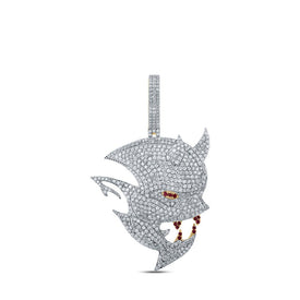 10kt Yellow Gold Men's Round Diamond Devil Face Charm Pendant - 3 - 1/4 Cttw - Splendid Jewellery