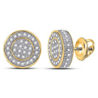 10kt Yellow Gold Men's Round Diamond Disk Circle Earrings 1/3 Cttw | Dazzling Brilliance - Splendid Jewellery