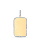10kt Yellow Gold Men's Round Diamond Dog Tag Charm Pendant 1/4 Cttw - A Dazzling Statement Piece by Splendid Jewellery - Splendid Jewellery