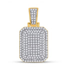 10kt Yellow Gold Men's Round Diamond Dog Tag Charm Pendant - Captivating Elegance - Splendid Jewellery