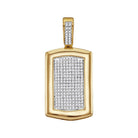 10kt Yellow Gold Men's Round Diamond Dog Tag Cluster Charm Pendant 1/2 Cttw | Splendid Jewellery: The Dazzling Diamond Delight Pendant - Splendid Jewellery