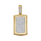 10kt Yellow Gold Men's Round Diamond Dog Tag Cluster Charm Pendant 1/2 Cttw | Splendid Jewellery: The Dazzling Diamond Delight Pendant - Splendid Jewellery