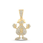 10kt Yellow Gold Men's Round Diamond Dollar Money Bag Man Pendant - 3 Cttw | Splendid Jewellery product  Top View from Splendid Jewellery