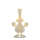 10kt Yellow Gold Men's Round Diamond Dollar Money Bag Man Pendant - 3 Cttw | Splendid Jewellery - Splendid Jewellery