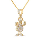 10kt Yellow Gold Men's Round Diamond Dollar Money Bag Man Pendant - 3 Cttw | Splendid Jewellery - Splendid Jewellery
