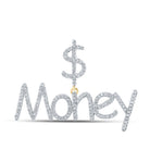 10kt Yellow Gold Men's Round Diamond Dollar Money Charm Pendant 1/2 Cttw | Splendid Jewellery - Splendid Jewellery