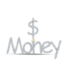 Load image into Gallery viewer, 10kt Yellow Gold Men's Round Diamond Dollar Money Charm Pendant 1/2 Cttw | Splendid Jewellery - Splendid Jewellery