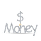 10kt Yellow Gold Men's Round Diamond Dollar Money Charm Pendant 1/2 Cttw | Splendid Jewellery - Splendid Jewellery