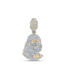 10kt Yellow Gold Men's Round Diamond Dollar Sign Charm Pendant - 1 - 3/8 Cttw | Splendid Jewellery - Splendid Jewellery