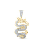 10kt Yellow Gold Men's Round Diamond Dragon Charm Pendant 5/8 Cttw - Exquisite Jewelry - Splendid Jewellery