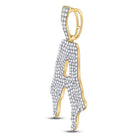 10kt Yellow Gold Men's Round Diamond Drip A Letter Charm Pendant - Exquisite Brilliance - Splendid Jewellery