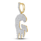 10kt Yellow Gold Men's Round Diamond Drip G Letter Charm Pendant - 2 - 3/4 Cttw - Splendid Jewellery
