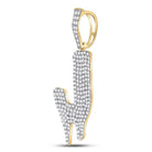 10kt Yellow Gold Men's Round Diamond Drip J Letter Charm Pendant - 2 Cttw - Splendid Jewellery