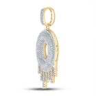10kt Yellow Gold Men's Round Diamond Dripping O Letter Charm Pendant - 3/4 Cttw | Splendid Jewellery - Splendid Jewellery
