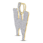 10kt Yellow Gold Men's Round Diamond Dripping W Letter Charm Pendant - 3 Cttw | Splendid Jewellery - Splendid Jewellery