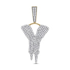 10kt Yellow Gold Men's Round Diamond Dripping Y Letter Charm Pendant - 2 - 1/3 Cttw - Splendid Jewellery