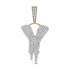 10kt Yellow Gold Men's Round Diamond Dripping Y Letter Charm Pendant - 2 - 1/3 Cttw - Splendid Jewellery