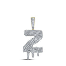 10kt Yellow Gold Men's Round Diamond Dripping Z Letter Charm Pendant - A Captivating Statement Piece by Splendid Jewellery - Splendid Jewellery