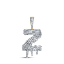Load image into Gallery viewer, 10kt Yellow Gold Men's Round Diamond Dripping Z Letter Charm Pendant - A Captivating Statement Piece by Splendid Jewellery - Splendid Jewellery