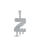 10kt Yellow Gold Men's Round Diamond Dripping Z Letter Charm Pendant - A Captivating Statement Piece by Splendid Jewellery - Splendid Jewellery