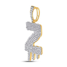 Load image into Gallery viewer, 10kt Yellow Gold Men's Round Diamond Dripping Z Letter Charm Pendant - A Captivating Statement Piece by Splendid Jewellery - Splendid Jewellery