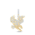 10kt Yellow Gold Men's Round Diamond Eagle Charm Pendant - 7/8 Cttw | Splendid Jewellery - Splendid Jewellery