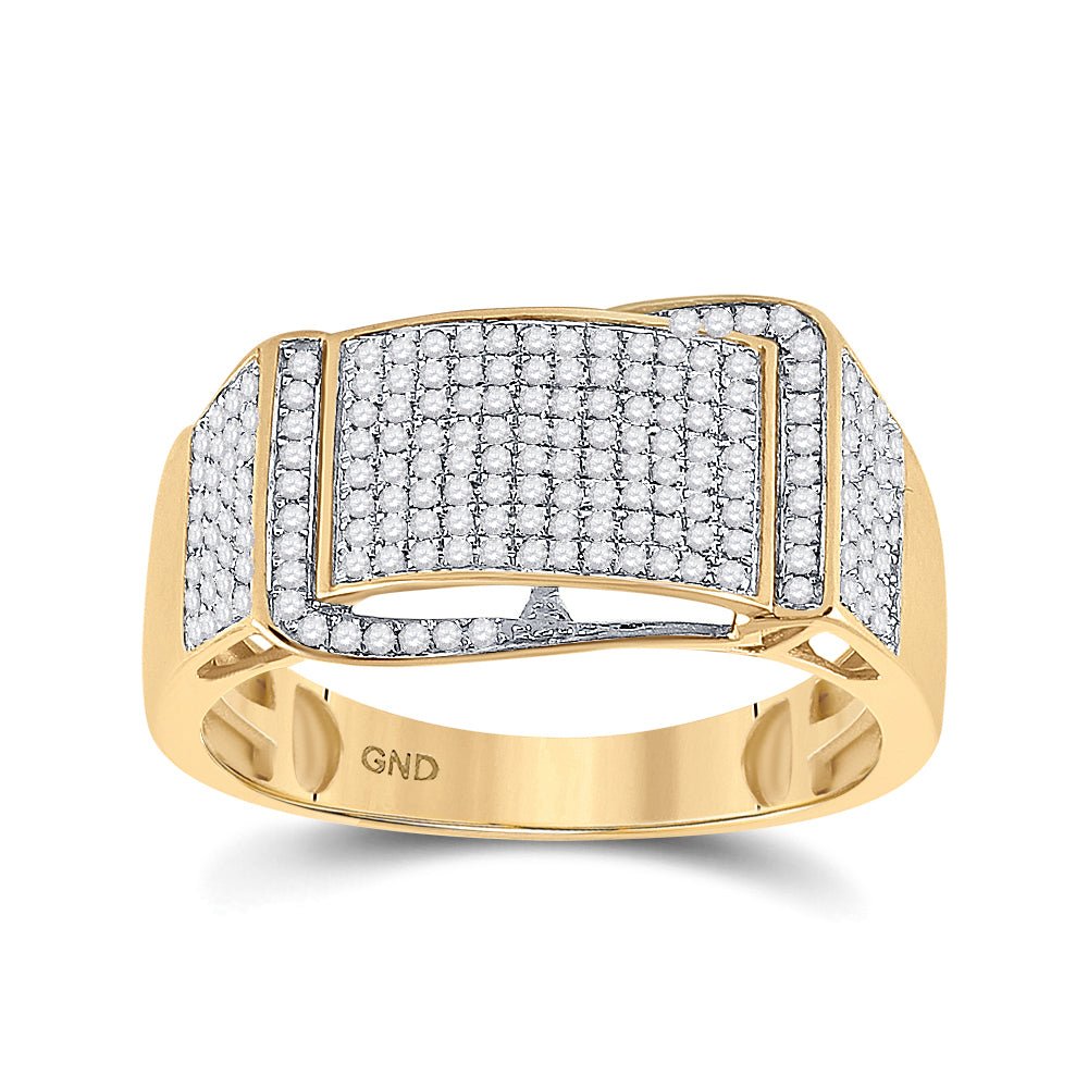 10kt Yellow Gold Men's Round Diamond Fashion Ring - 1/2 Carat Total Weight - Splendid Jewellery