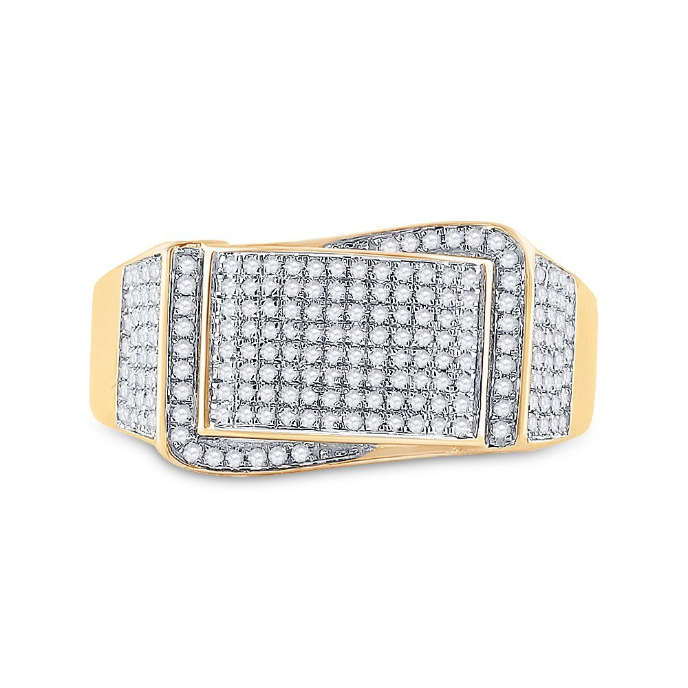 10kt Yellow Gold Men's Round Diamond Fashion Ring - 1/2 Carat Total Weight - Splendid Jewellery
