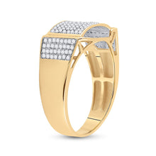 Load image into Gallery viewer, 10kt Yellow Gold Men&#39;s Round Diamond Fashion Ring - 1/2 Carat Total Weight product Side View from Splendid Jewellery