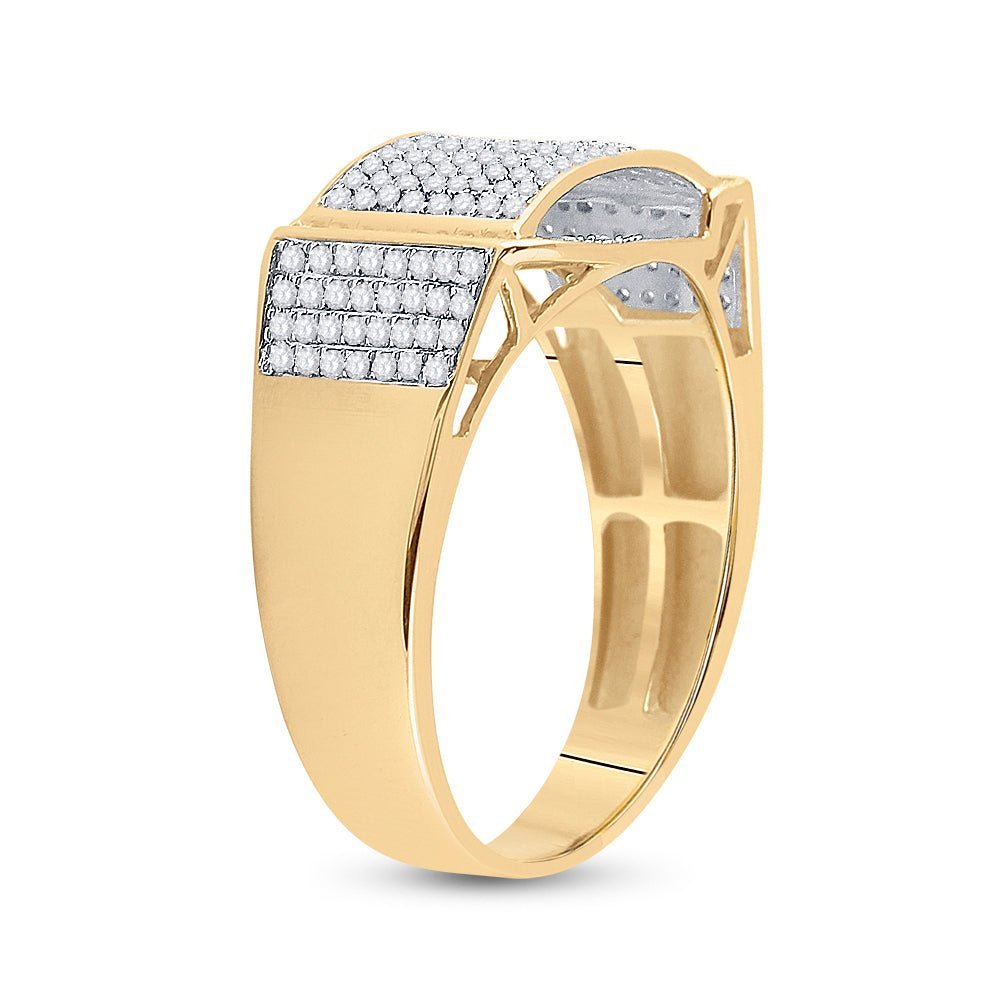 10kt Yellow Gold Men's Round Diamond Fashion Ring - 1/2 Carat Total Weight - Splendid Jewellery
