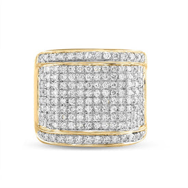 10kt Yellow Gold Men's Round Diamond Fashion Ring - 2 Cttw | Splendid Jewellery Collection product  Top View from Splendid Jewellery