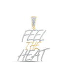 10kt Yellow Gold Men's Round Diamond Feel The Heat Charm Pendant 1/2 Cttw | Dazzling Fire Pendant - Splendid Jewellery