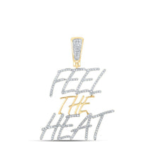Load image into Gallery viewer, 10kt Yellow Gold Men's Round Diamond Feel The Heat Charm Pendant 1/2 Cttw | Dazzling Fire Pendant - Splendid Jewellery