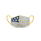 10kt Yellow Gold Men's Round Diamond Flag Mask Charm Pendant 5/8 Cttw - A Dazzling Statement of Style - Splendid Jewellery