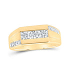 10kt Yellow Gold Men's Round Diamond Flat Top Band Ring 1 Cttw | Exquisite Jewellery - Splendid Jewellery