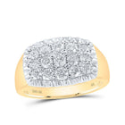 10kt Yellow Gold Men's Round Diamond Fluted Cluster Ring - Exquisite Brilliance - Splendid Jewellery