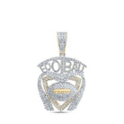 10kt Yellow Gold Men's Round Diamond Football Charm Pendant - 3 - 7/8 Cttw | Splendid Jewellery - Splendid Jewellery