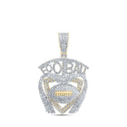 10kt Yellow Gold Men's Round Diamond Football Charm Pendant - 3 - 7/8 Cttw | Splendid Jewellery - Splendid Jewellery