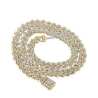 10kt Yellow Gold Men's Round Diamond Franco Link Chain Necklace - Captivating Brilliance - Splendid Jewellery