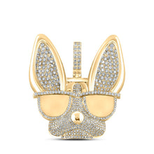 Load image into Gallery viewer, 10kt Yellow Gold Men's Round Diamond French Bulldog Glasses Charm Pendant 6 Cttw - Splendid Jewellery