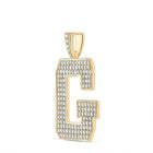 10kt Yellow Gold Men's Round Diamond G Initial Letter Charm Pendant - 2 - 1/3 Cttw - Splendid Jewellery