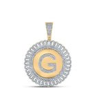 10kt Yellow Gold Men's Round Diamond G Letter Charm Pendant - 1 - 1/4 Cttw | Splendid Jewellery - Splendid Jewellery