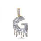 10kt Yellow Gold Men's Round Diamond G Letter Charm Pendant - Captivating Brilliance - Splendid Jewellery