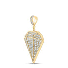 10kt Yellow Gold Men's Round Diamond Gem Shape Charm Pendant - Captivating Brilliance - Splendid Jewellery