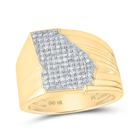 10kt Yellow Gold Men's Round Diamond Georgia Cluster Ring - 1/2 Cttw | Splendid Jewellery - Splendid Jewellery